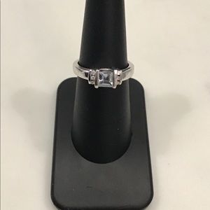 Aquamarine and Diamond Ring